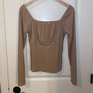 Long sleeve light brown dress shirt